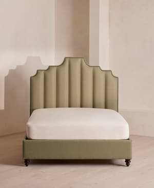 Gerrard Bed - Double - Linen - Sage - Hover Image