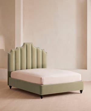 Gerrard Bed - Full - Velvet - Lichen - US - Listing Image