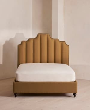 Gerrard Bed - Full - Linen - Ochre - US - Hover Image