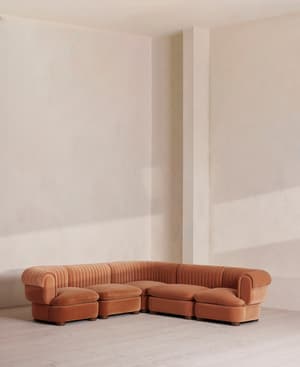 Rava Modular Sofa - Corner Sofa - Velvet - Antique Rose - Hover Image