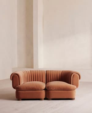 Rava Sectional Sofa - Three Seater - Velvet - Antique Rose - US - Hover Image
