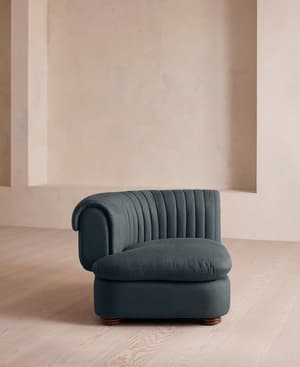 Rava Modular Sofa - Left Arm Module - Linen - Prussian Blue - Listing Image