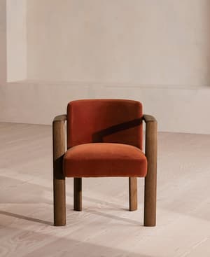 Aria Dining Chair - Velvet - Rust - US - Hover Image