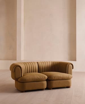 Rava Three Seater Sofa - Linen - Ochre - US - Listing Image