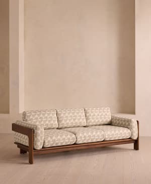 Marcia Outdoor Sofa - Three Seater Sofa - Geometric - Natural - UK - Hover Image