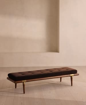 Theodore Bench - Chocolate Velvet - Hover Image