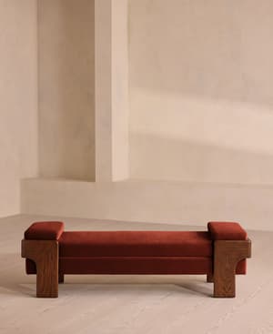 Marcia Bench - Rust Velvet - Hover Image