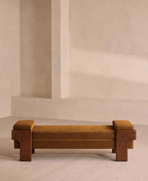 Marcia Bench - Mustard Velvet - Hover Image