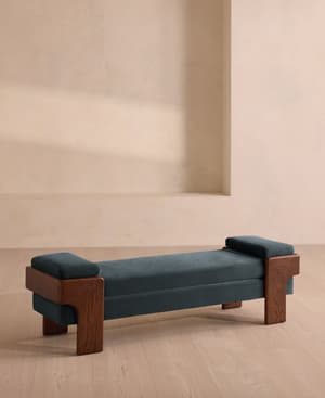 Marcia Bench - Grey Blue Velvet - Listing Image
