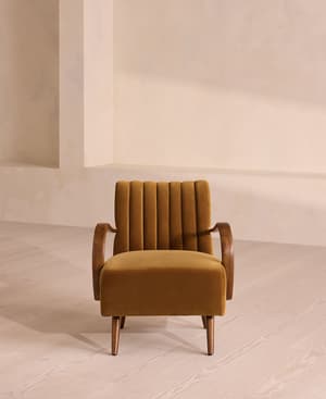 Evie Armchair - Velvet - Mustard - US - Hover Image