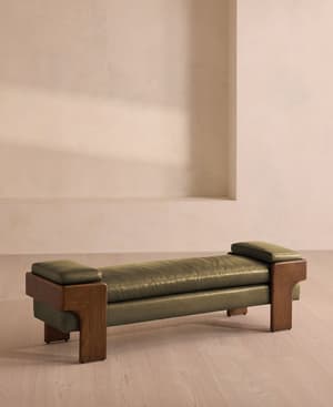 Marcia Bench - Leather - Moss - Listing Image