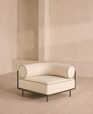 Gaspard Outdoor Corner Module - Linen - Off White - Hover Image