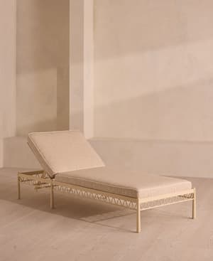 Alvaro Outdoor Sunlounger - Abstract Stripe - Desert Rose - Hover Image