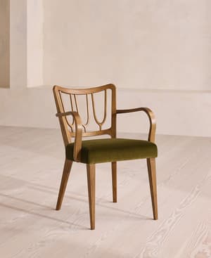 Leonie Armed Dining Chair - Velvet - Olive - US - Listing Image