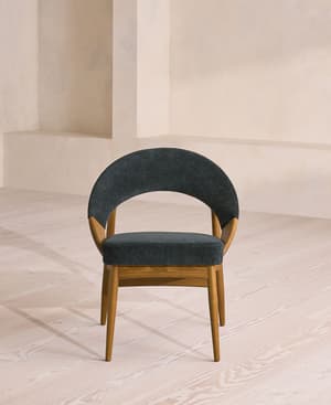 Lachlan Dining Chair - Linen Chenille - Deep Teal - UK - Hover Image