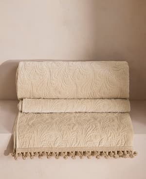 Obie Bedspread Cream - 230 x 230cm - Hover Image