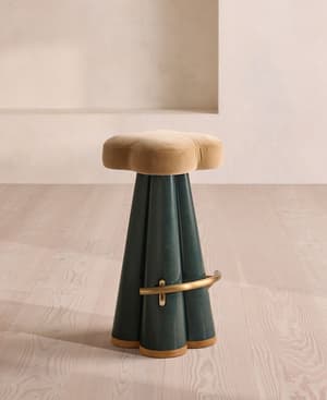 Albany Barstool - Velvet - Camel - US - Listing Image