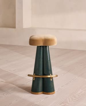 Albany Barstool - Velvet - Camel - US - Hover Image