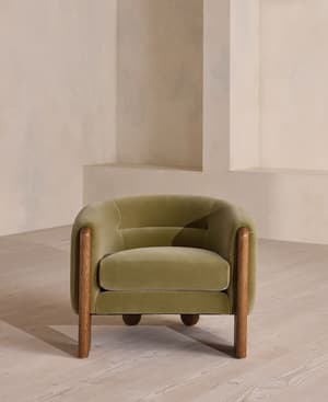 Winnie Armchair - Velvet - Lichen - UK - Hover Image