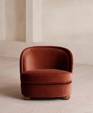 Blair Tub Armchair - Velvet - Rust - US - Hover Image