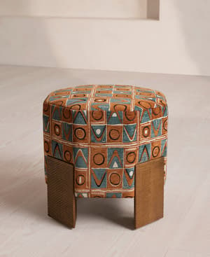 Alvin Footstool - Lumi Jacquard - Listing Image