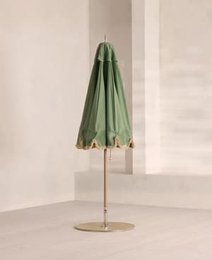 Tuuci Outdoor Parasol - Octagon 2.25m Fringed Sage - Roman Valance - Hover Image