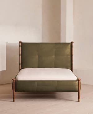 Paolo Bed - King - Leather - Moss - US - Hover Image