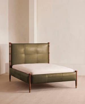 Paolo Bed - Queen - Leather - Moss - US - Listing Image