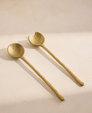 Eden Salad Servers - Brass - Hover Image