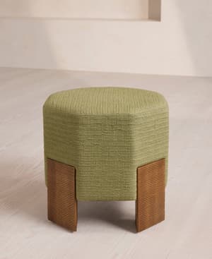 Alvin Footstool - Textured Weave - Seafoam - US - Hover Image