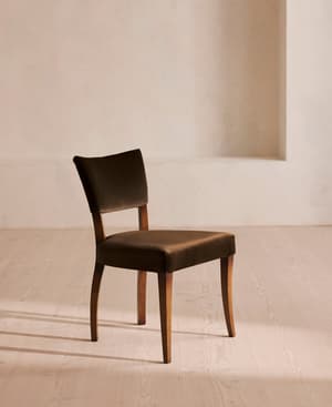 Pair of Molina Dining Chairs - Velvet - Chocolate - UK - Hover Image