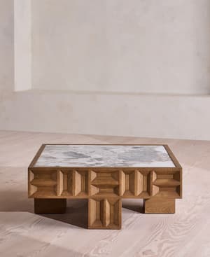 Ivy Coffee Table - Italian Ocean Grey Marble - Hover Image