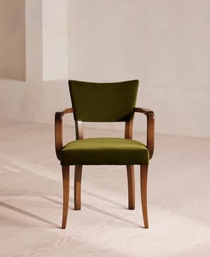 Molina Dining Armchair - Velvet - Olive  - UK - Hover Image