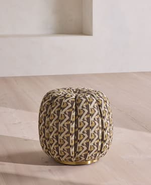 Sofia Footstool - Fulton Jacquard - Sage - US - Hover Image