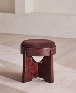 Dalton Burl Footstool - Linen Chenille - Bordeaux - US - Hover Image