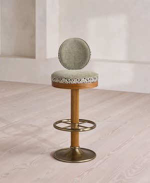 Alma Barstool - Murphy Jacquard & Sage Linen Chenille - UK - Listing Image