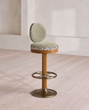 Alma Barstool - Murphy Jacquard & Sage Linen Chenille - UK - Hover Image