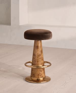Killian Barstool - Velvet - Chocolate - UK - Hover Image