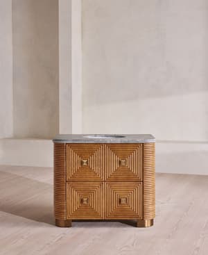 Kingsley Single Vanity Unit - Grey Emperador Marble - Listing Image