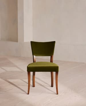 Pair of Molina Dining Chairs - Velvet - Olive - UK - Hover Image