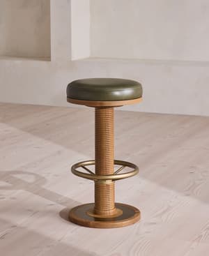 Bryden Tall Barstool - Leather - Moss - UK - Listing Image