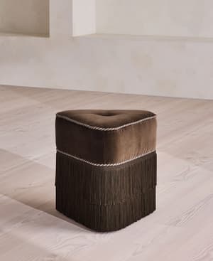 Marta Footstool - Velvet - Chocolate - UK - Listing Image