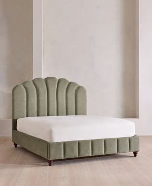 Manette Bed - Double - Linen Chenille - Sage - UK - Listing Image