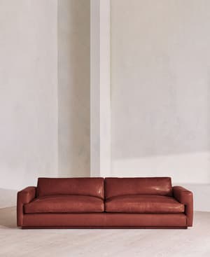 Mossley Four Seater Sofa - Leather - Sangria - UK - Listing Image
