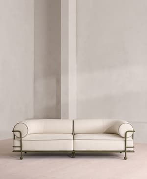 Gaspard Outdoor Sofa - Three Seater - Off White - UK - Hover Image