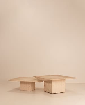 Vintage Mid Century Coffee Table Set - Travertine - Listing Image