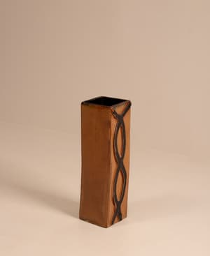 Vintage Mid Century Vase - Glazed Glass - Belgium - Hover Image