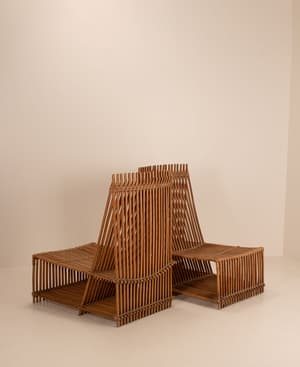 Vintage Pair of Decorative Chairs - Bamboo - Hover Image