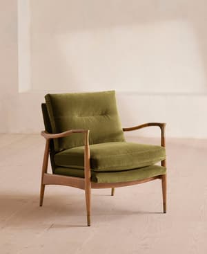 Theodore Armchair - Velvet - Olive - US - Listing Image