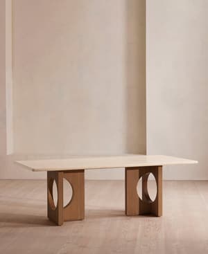 Elliot Dining Table - Travertine - Hover Image